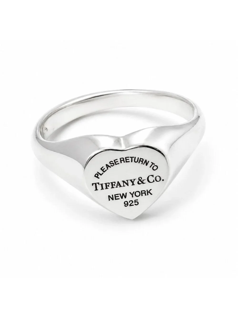 Size 9.5 Return to Tiffany Heart Signet Ring in Sterling Silver